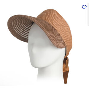 New Eugenia Kim Brown Woven Visor Hat One Size